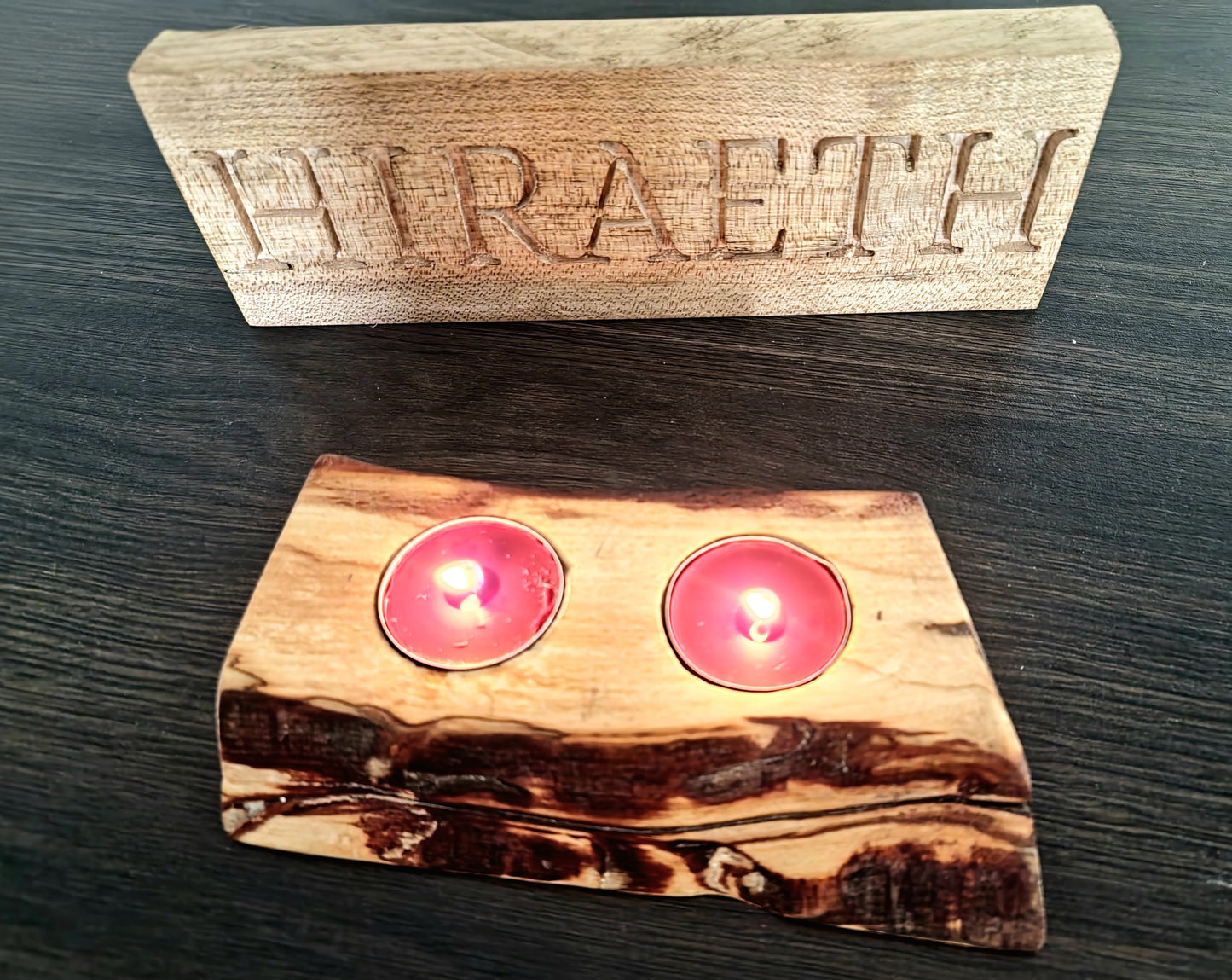 Spalted Beech Tee Light Holders