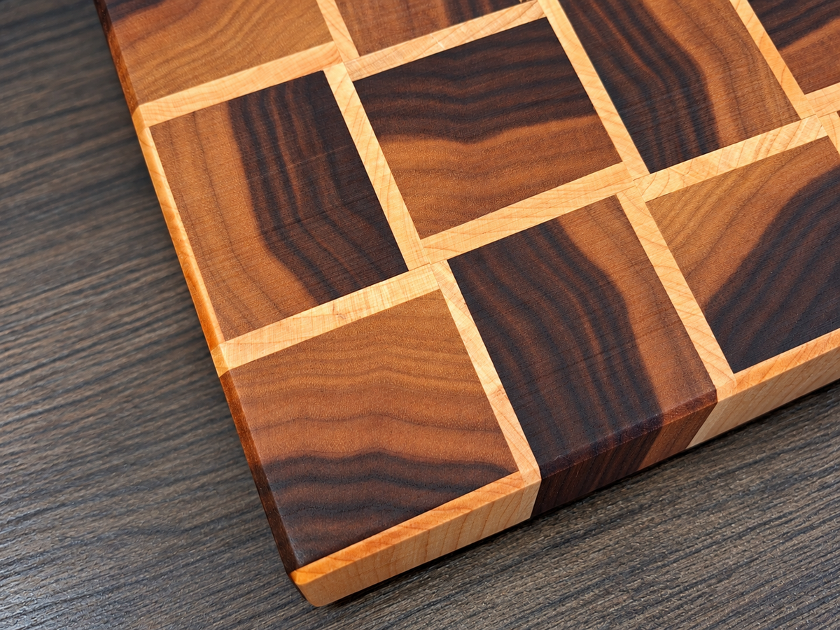 Handmade Walnut & Maple End Grain Basket Weave Chopping Board