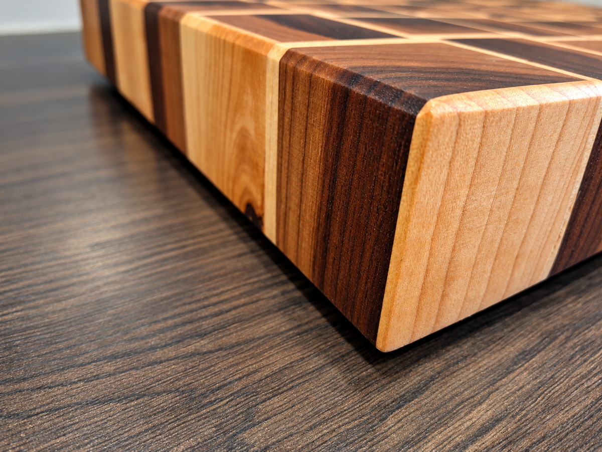 Handmade Walnut & Maple End Grain Basket Weave Chopping Board