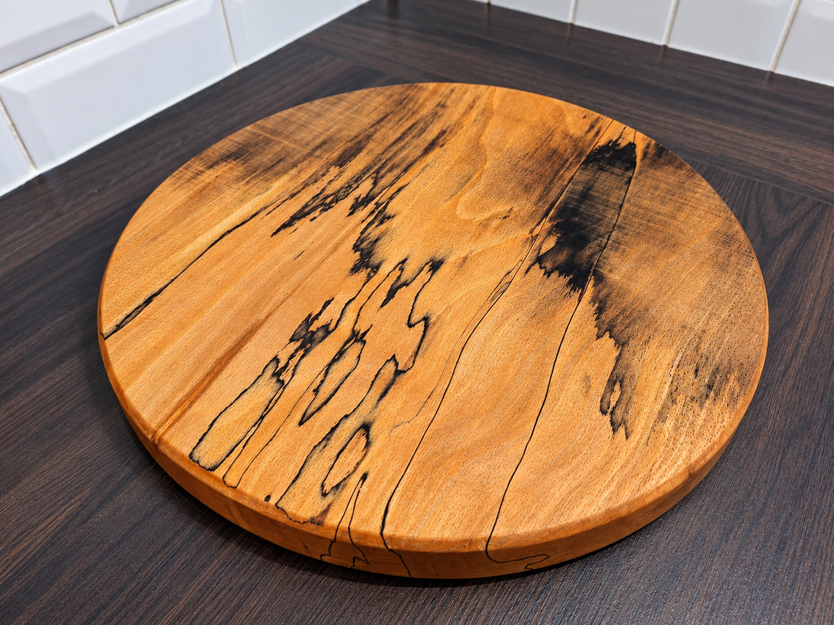 The Jupiter – Round Spalted Beech Serving Board