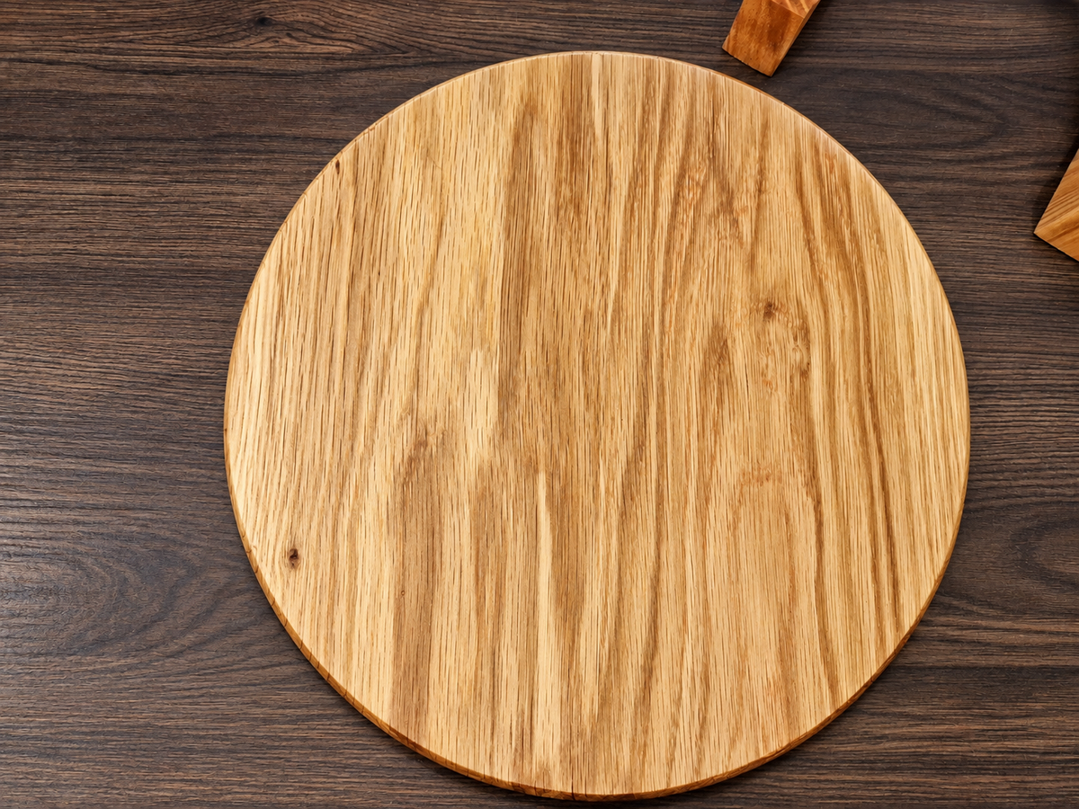 Handcrafted Solid Oak Round Chopping & Serving Board