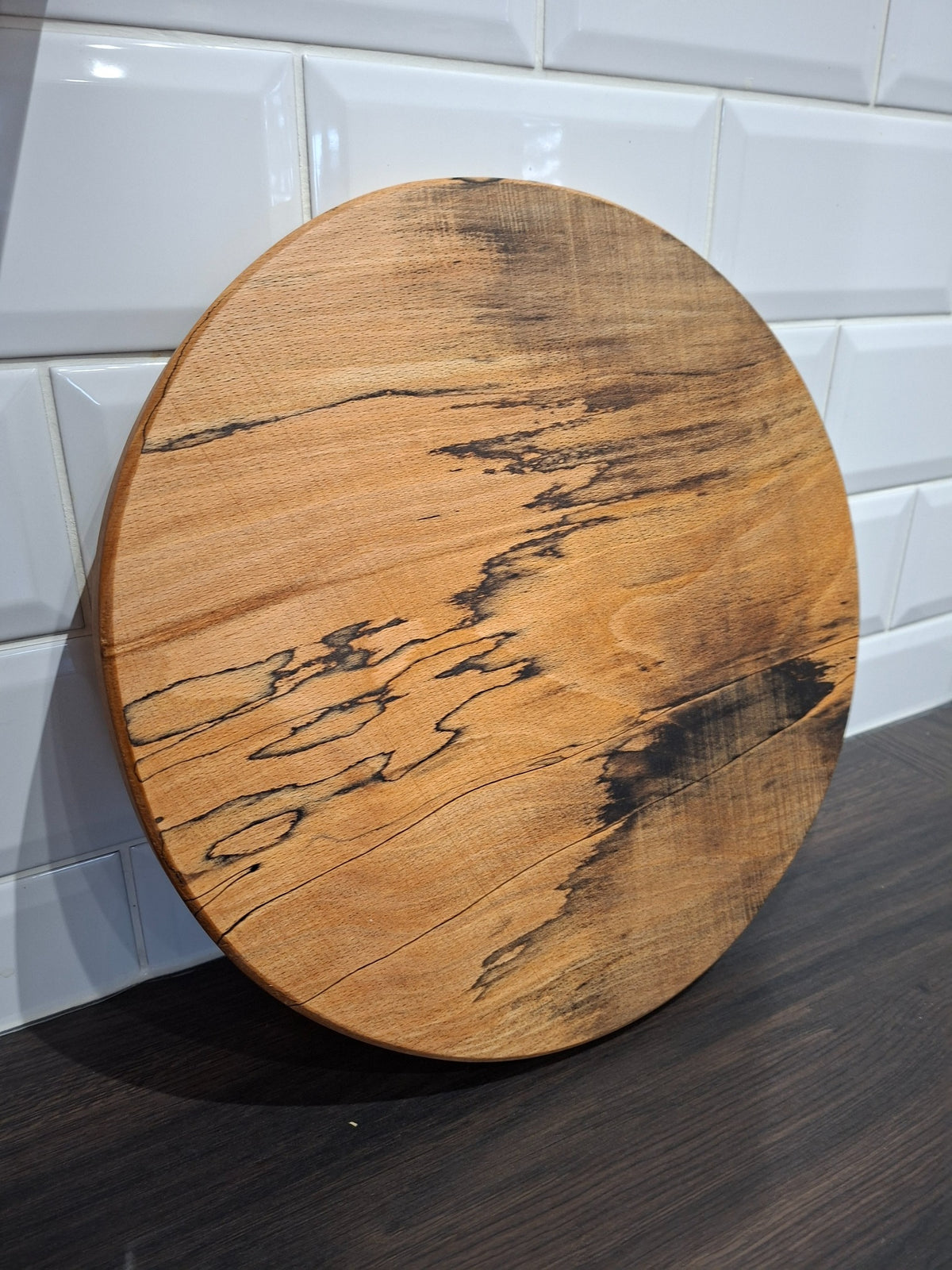 The Jupiter – Round Spalted Beech Serving Board