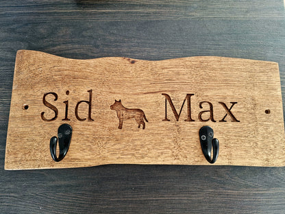 Personalised Oak Dog Lead Hook