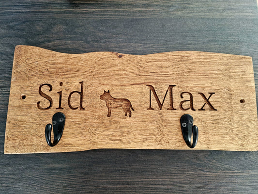Personalised Oak Dog Lead Hook
