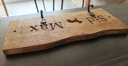 Personalised Oak Dog Lead Hook