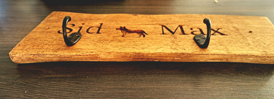 Personalised Oak Dog Lead Hook