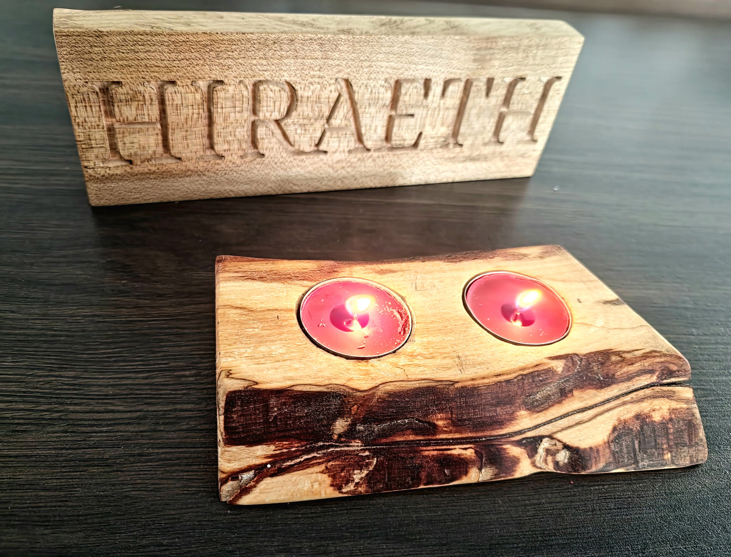 Spalted Beech Tee Light Holders