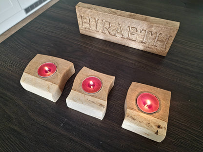 Oak Tee Light Holders