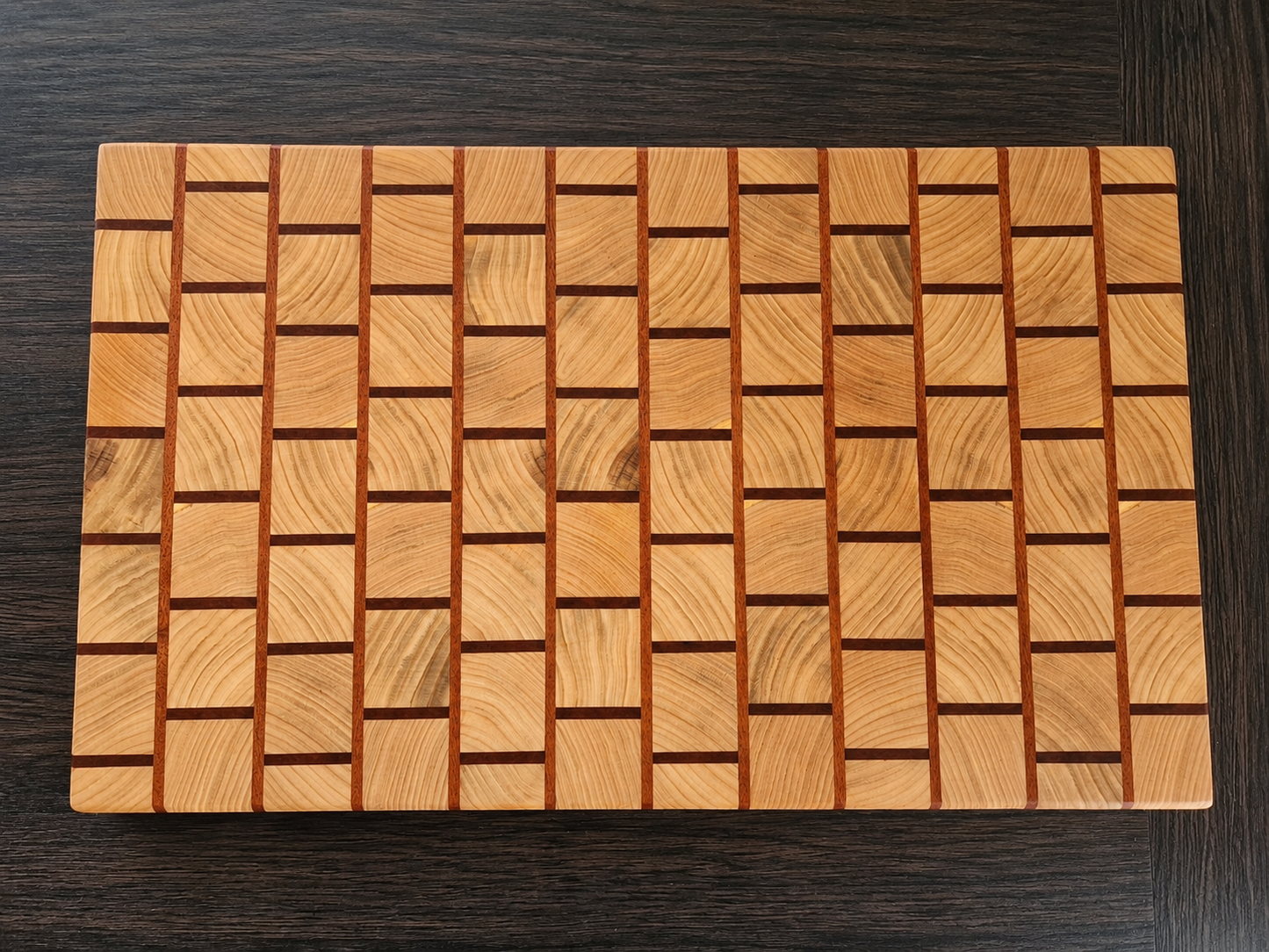 Oak & Sapele End Grain Brick Pattern Chopping Board