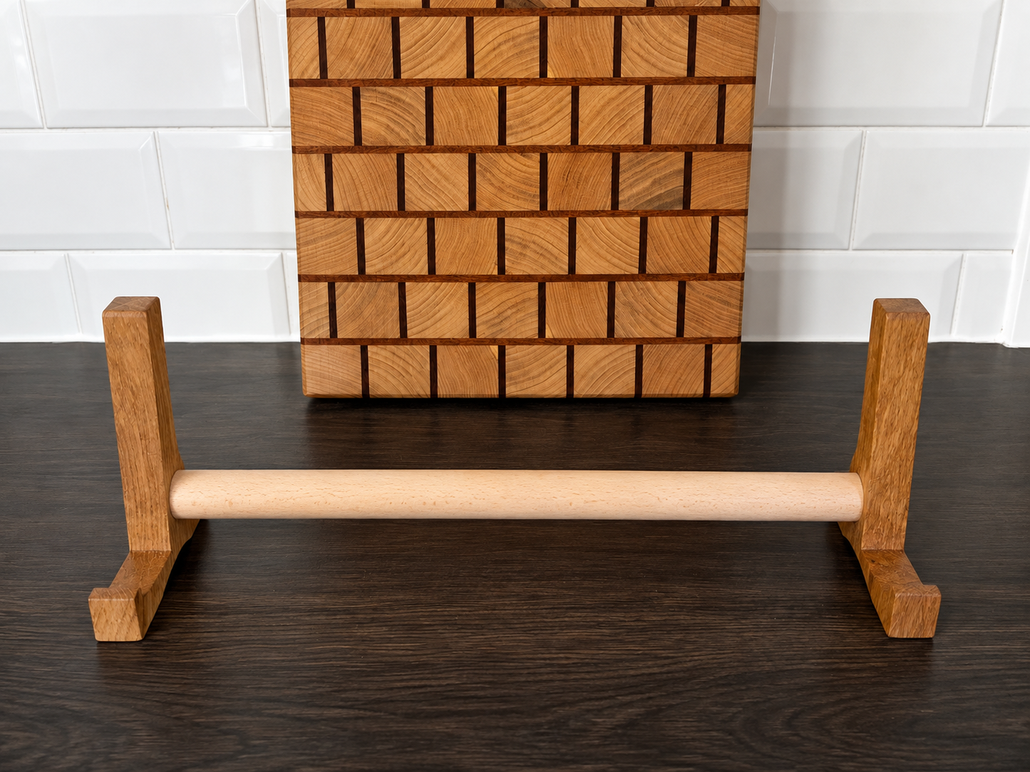 Oak & Sapele End Grain Brick Pattern Chopping Board