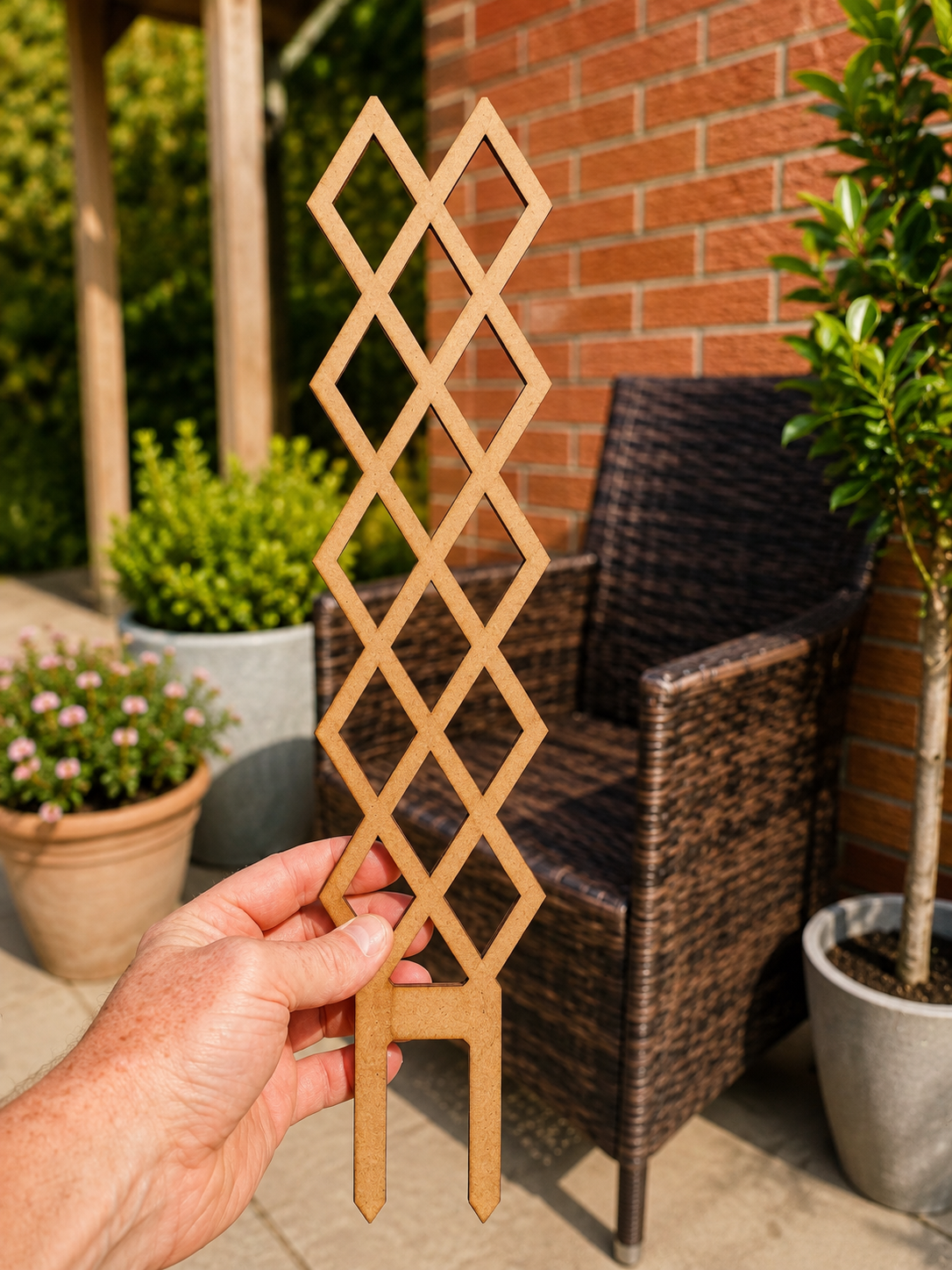 Diamond Wooden Plant Trellis