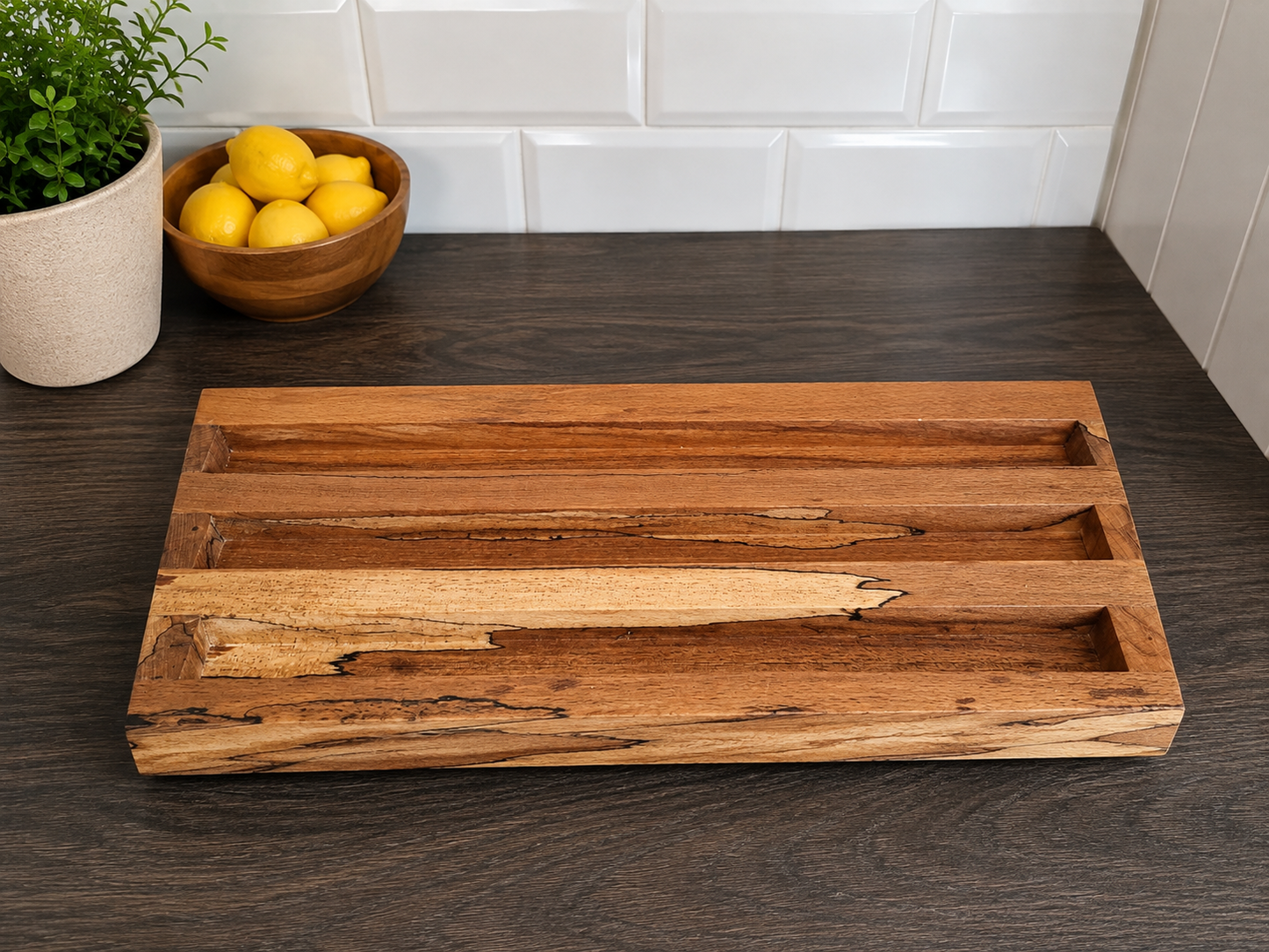 Spalted Beech Chopping Board Set with Stand - 3 Boards