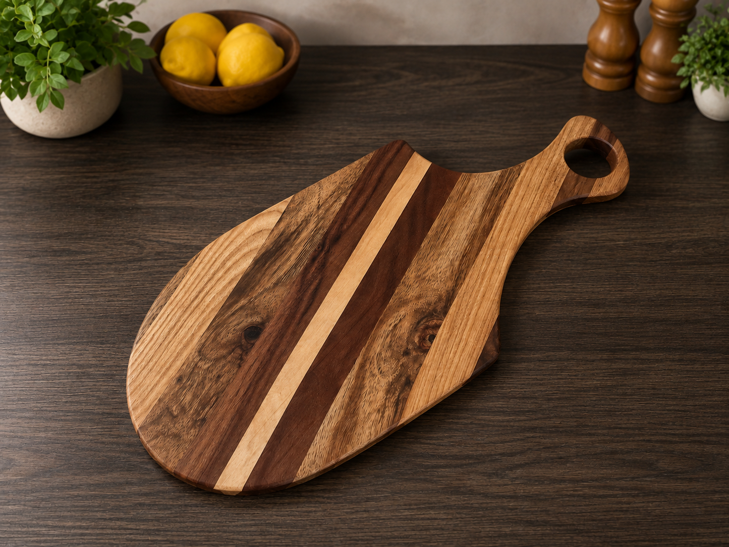 Walnut & Cherry Paddle Serving Board
