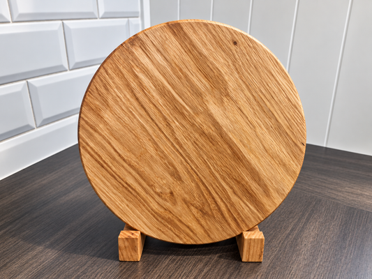 Handcrafted Solid Oak Round Chopping & Serving Board