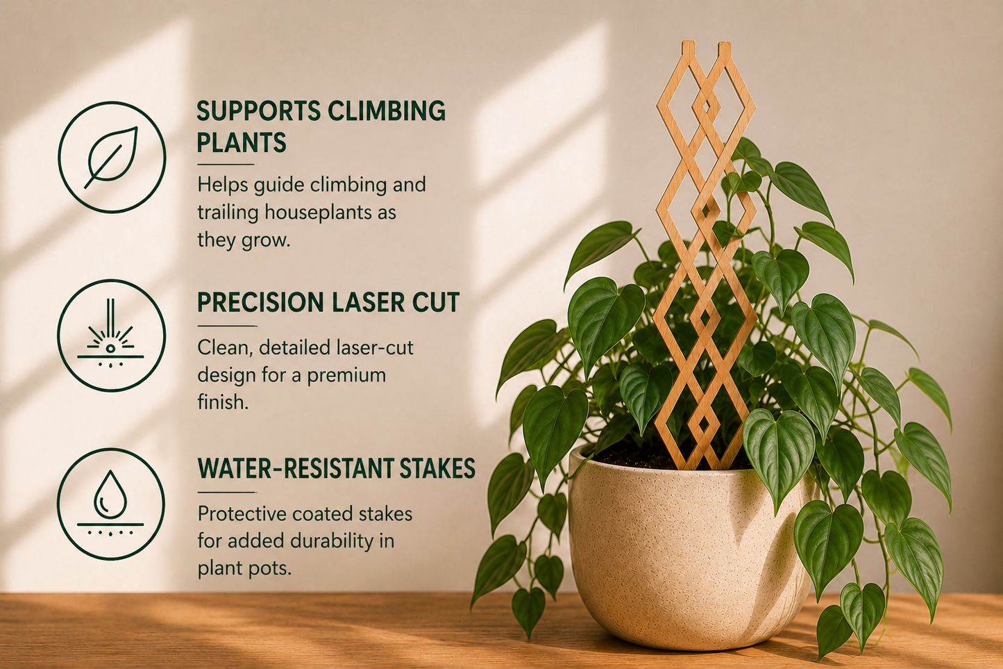 Harlequin Plant Trellis – Decorative Support for Climbing Houseplants