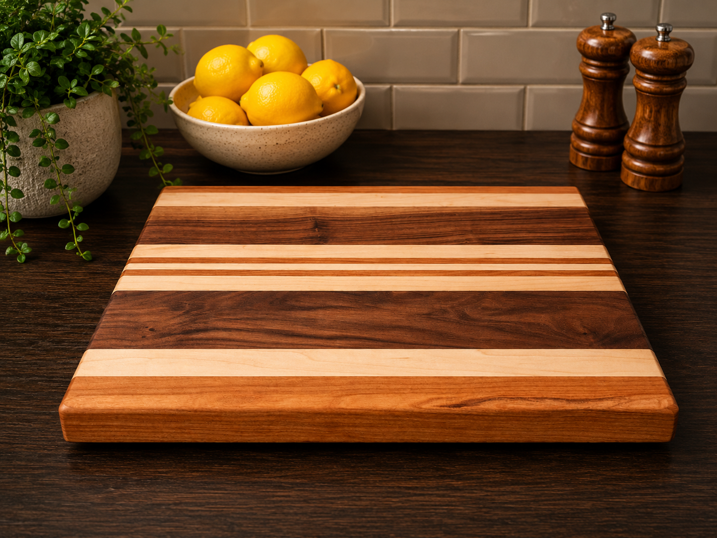 Walnut, Maple & Cherry Chopping Board