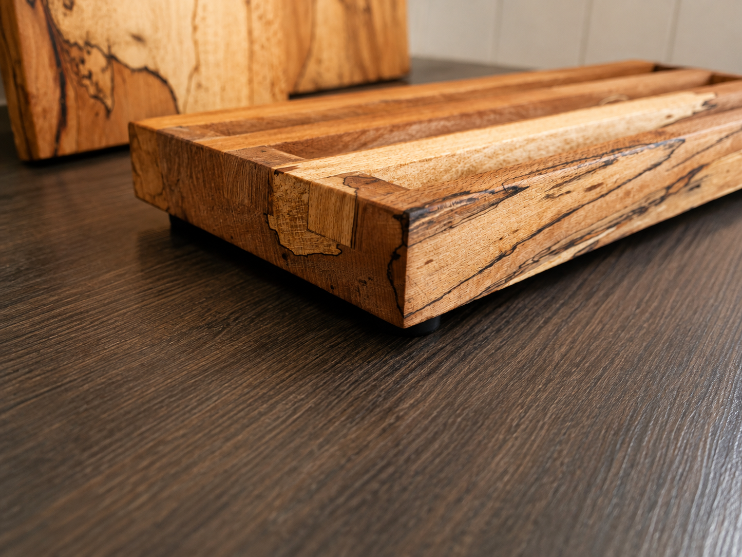 Spalted Beech Chopping Board Set with Stand - 3 Boards