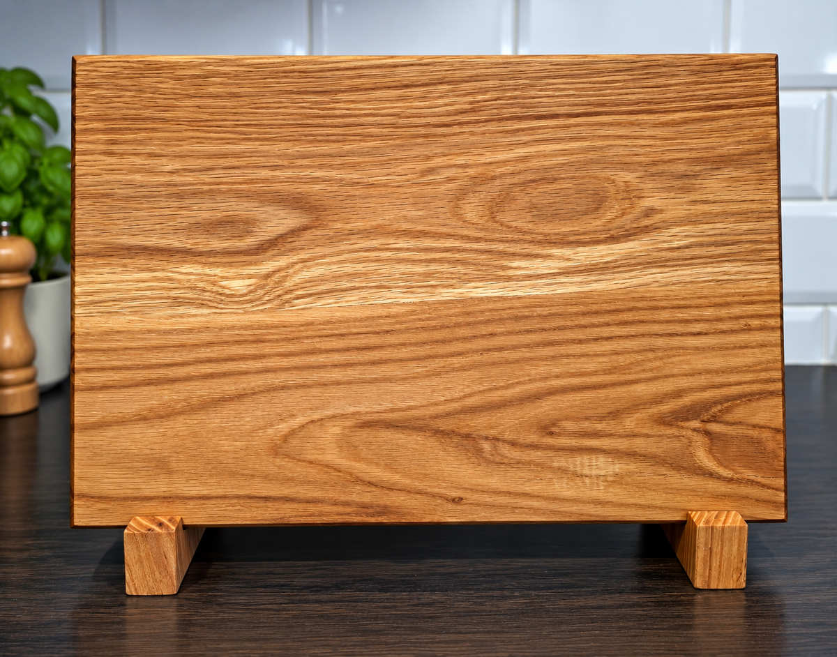 Handmade Oak Chopping Board &amp; Recipe Book Stand