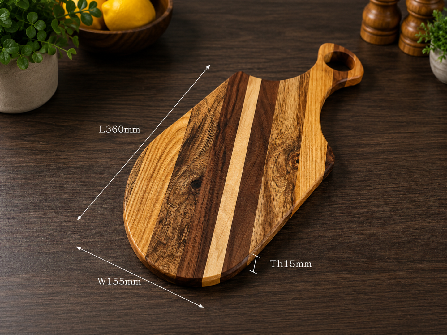 Walnut & Cherry Paddle Serving Board