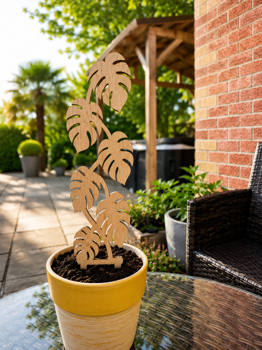 Monstera Leaf Wooden Plant Trellis