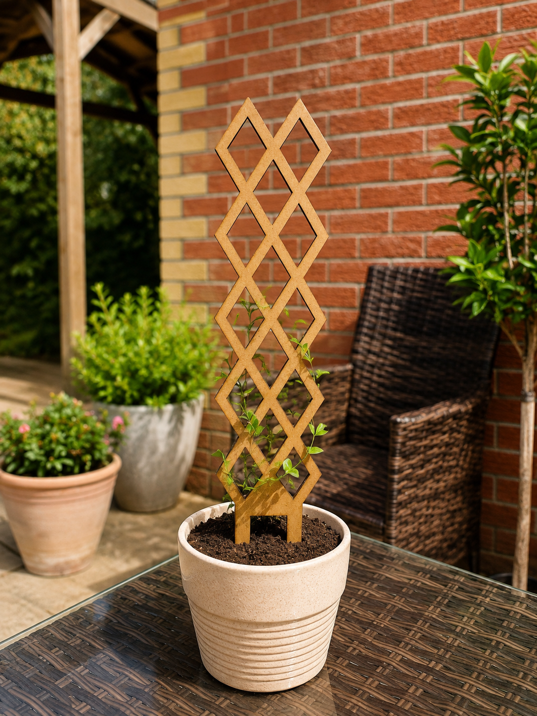 Diamond Wooden Plant Trellis
