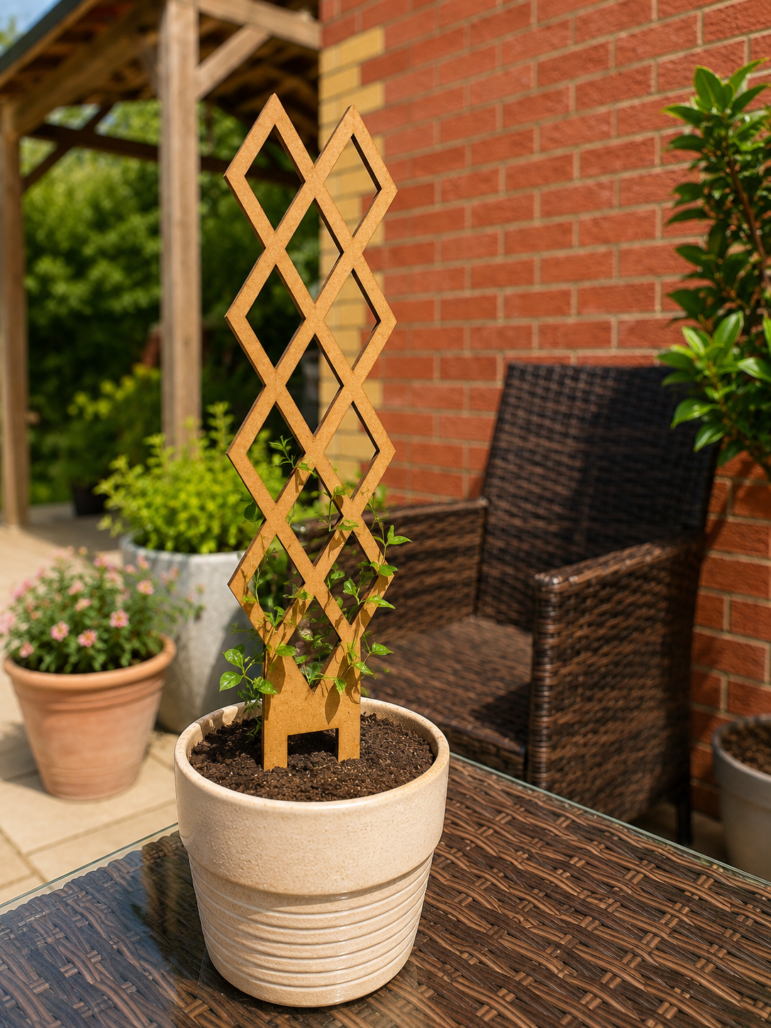 Diamond Wooden Plant Trellis