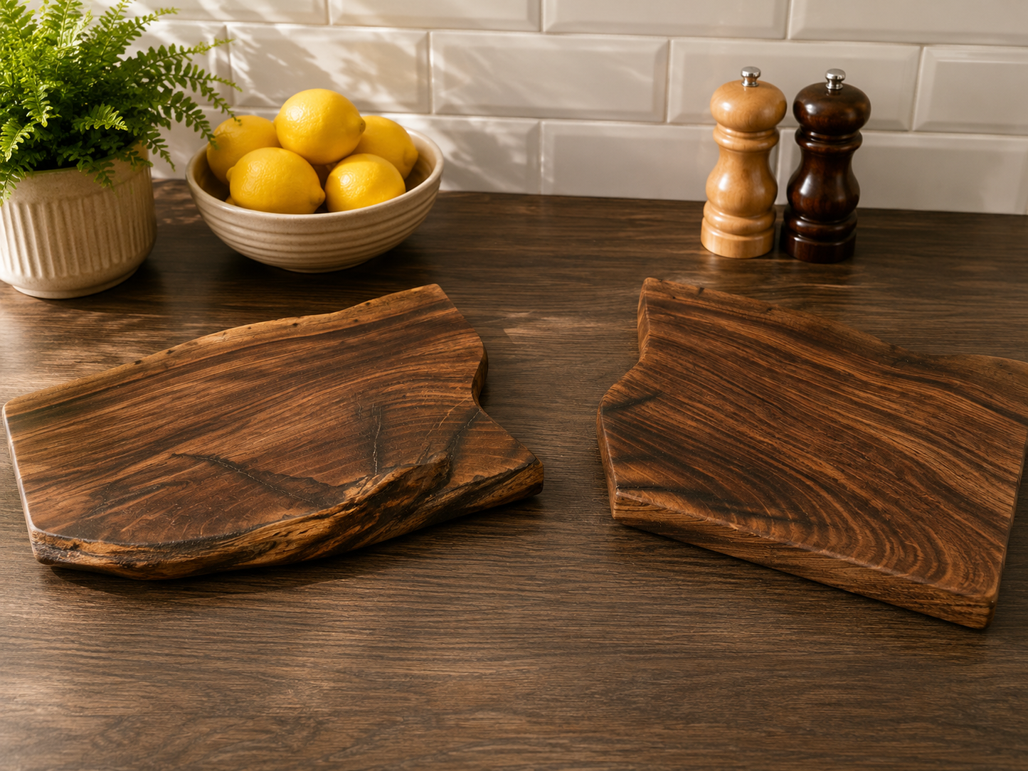 Handmade Walnut Two-Piece Charcuterie & Serving Board Set