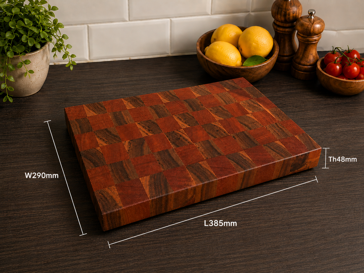 Sapele & Walnut End Grain Chopping Board