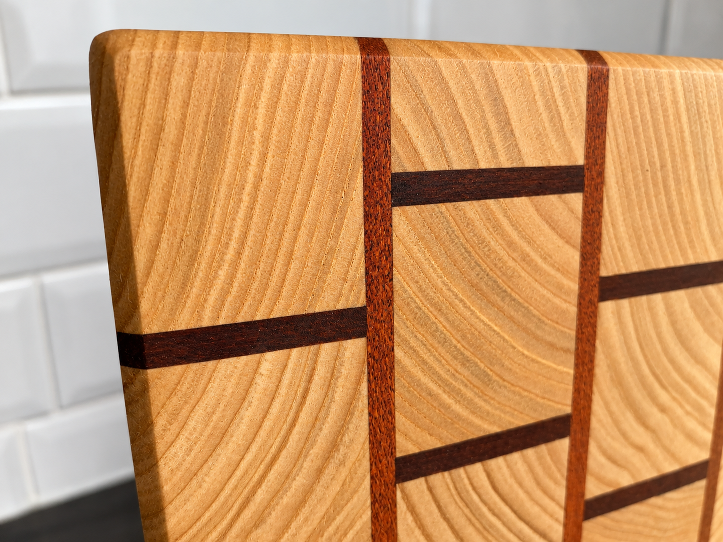 Oak & Sapele End Grain Brick Pattern Chopping Board