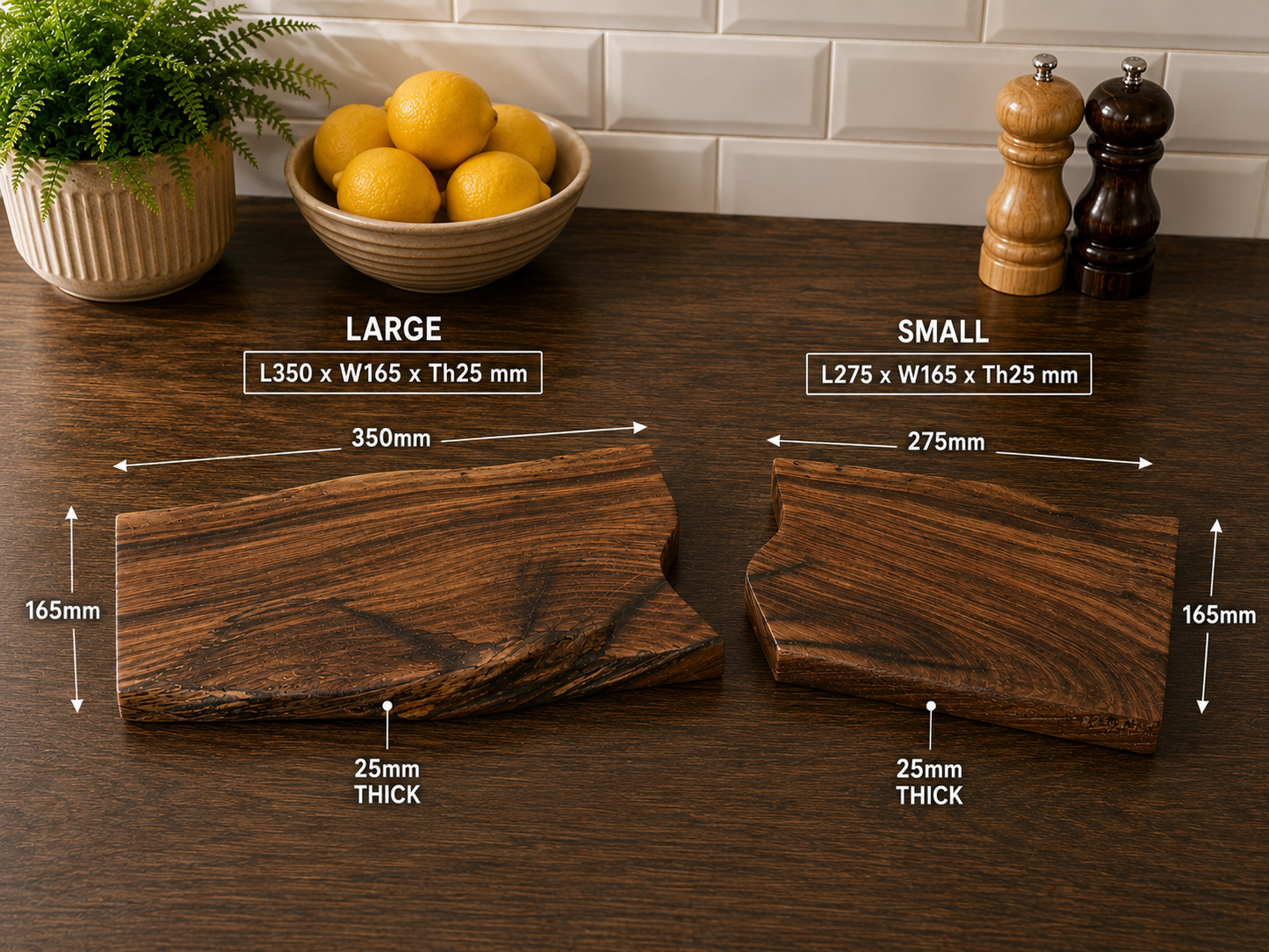 Handmade Walnut Two-Piece Charcuterie & Serving Board Set