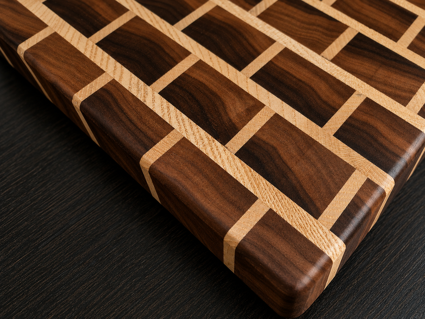 Handmade Walnut & Maple End Grain Brick Pattern Chopping Board