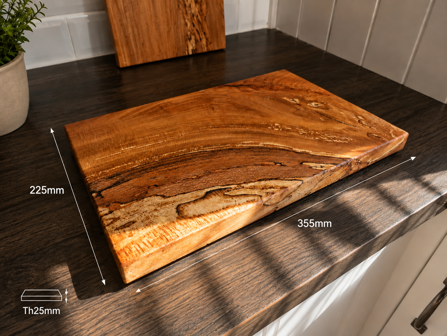 Spalted Beech Chopping Board Set with Stand - 3 Boards