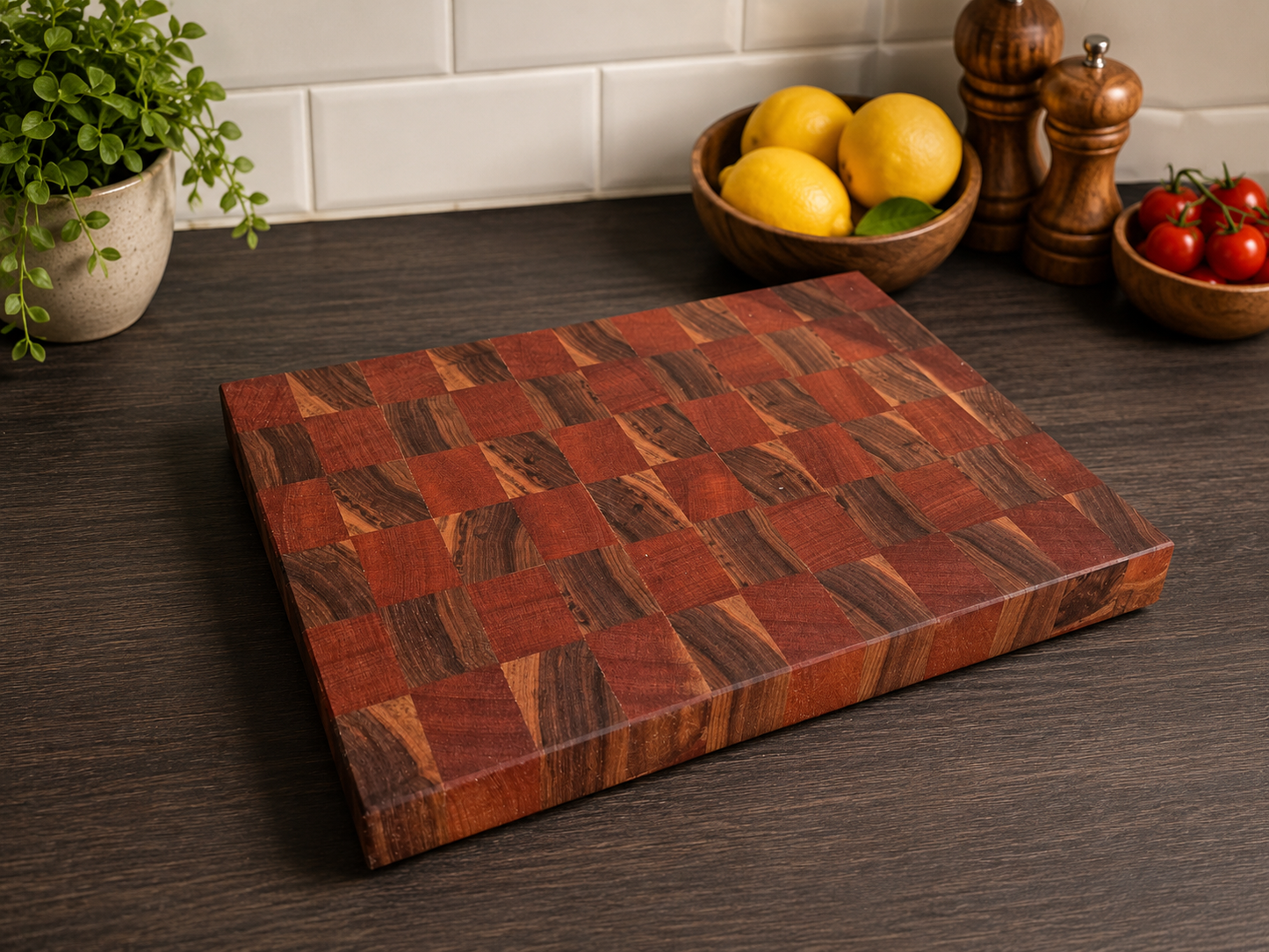 Sapele & Walnut End Grain Chopping Board