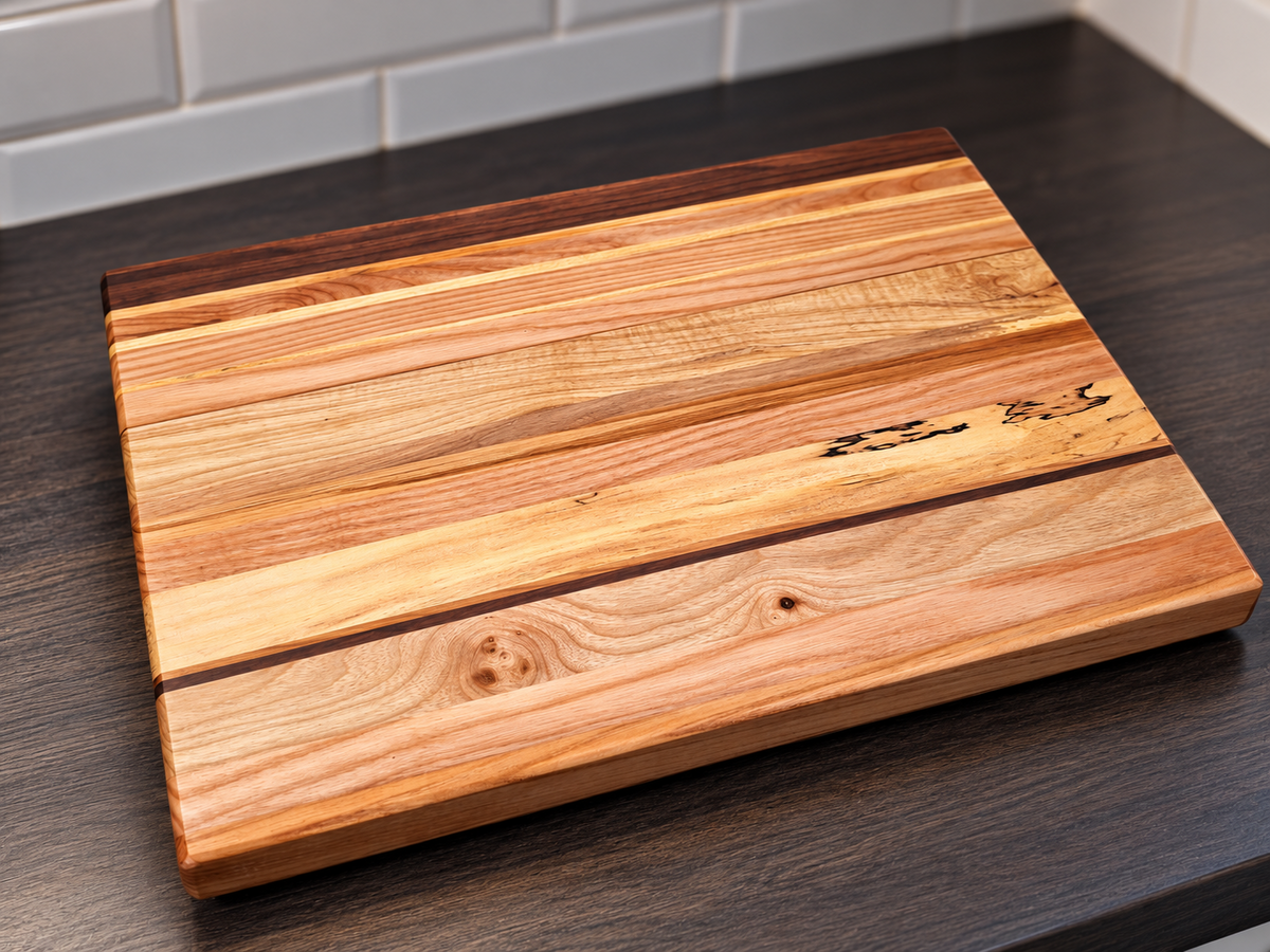 Handcrafted Walnut, Cherry, Ash & Spalted Beech Chopping Board