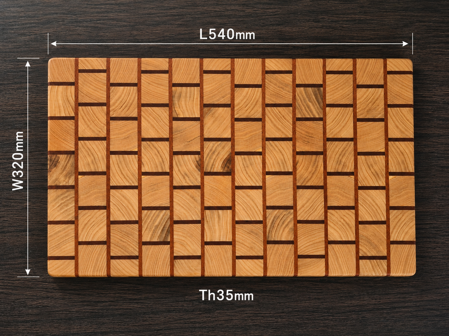 Oak & Sapele End Grain Brick Pattern Chopping Board
