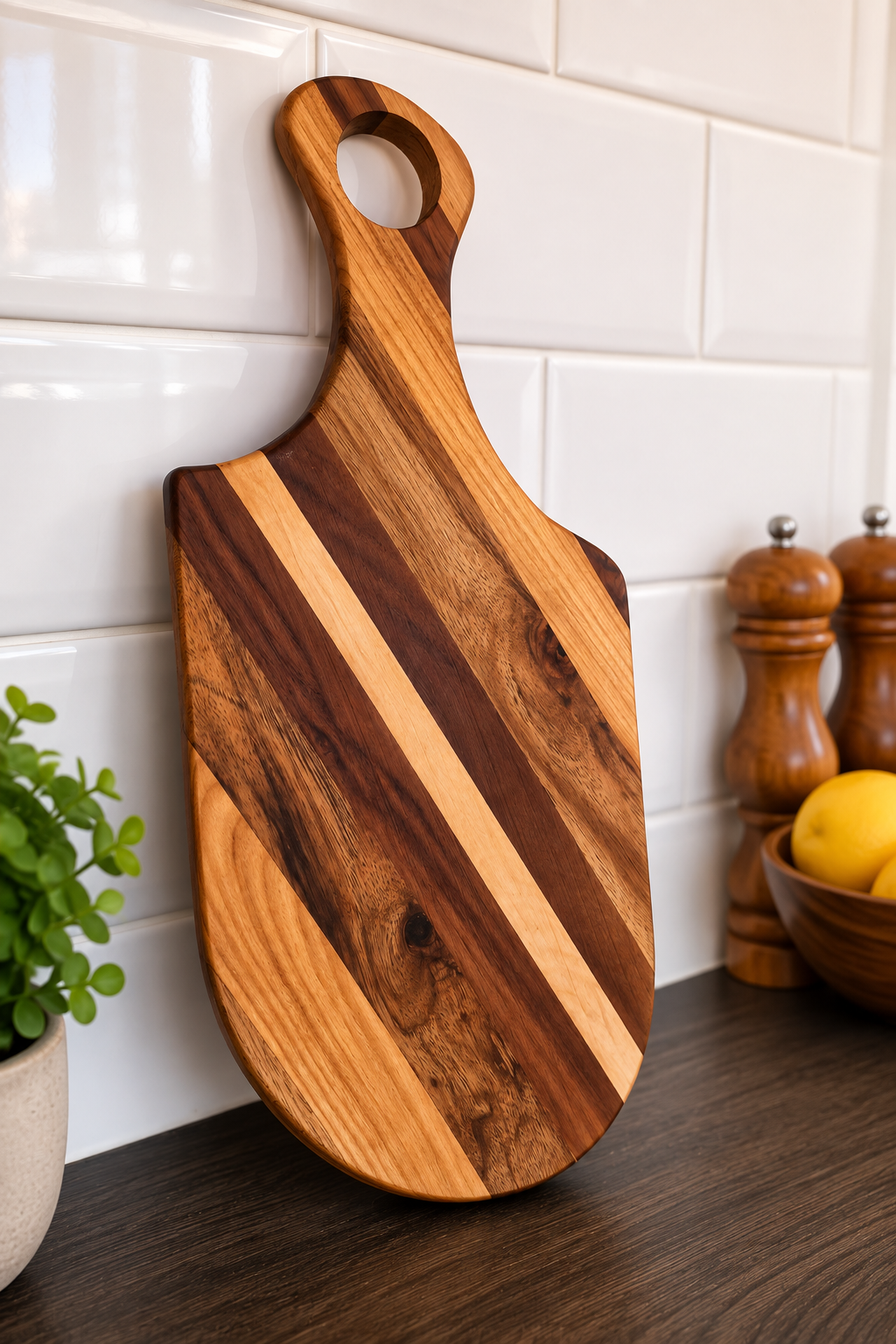 Walnut & Cherry Paddle Serving Board