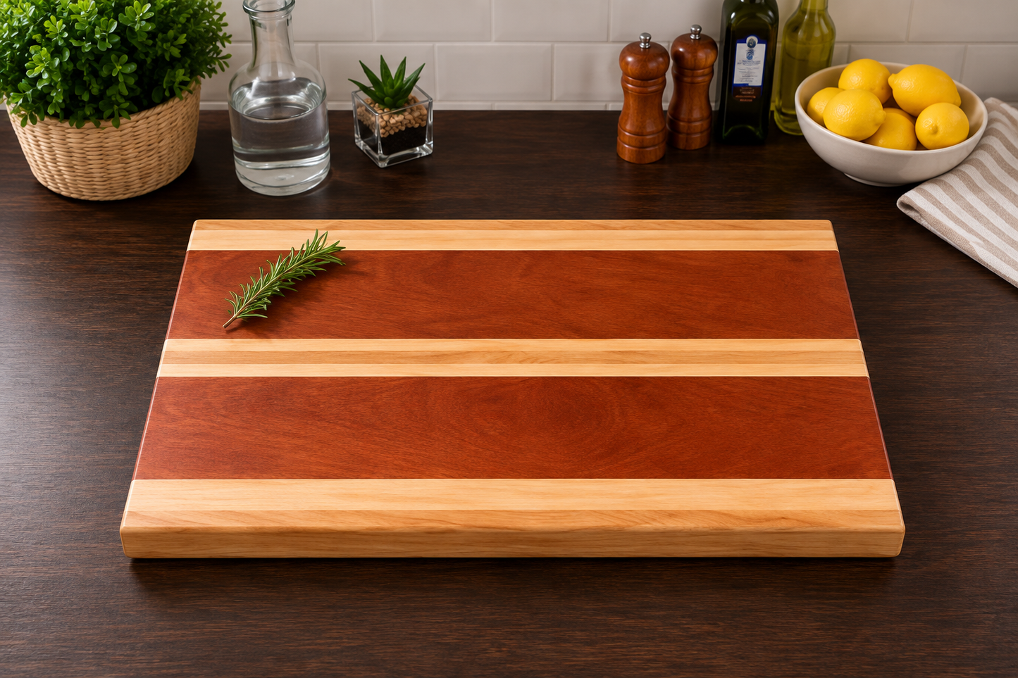 Sapele, Beech & Walnut Handmade Chopping Board