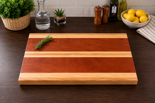 Sapele, Beech & Walnut Handmade Chopping Board
